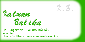 kalman balika business card