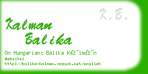 kalman balika business card